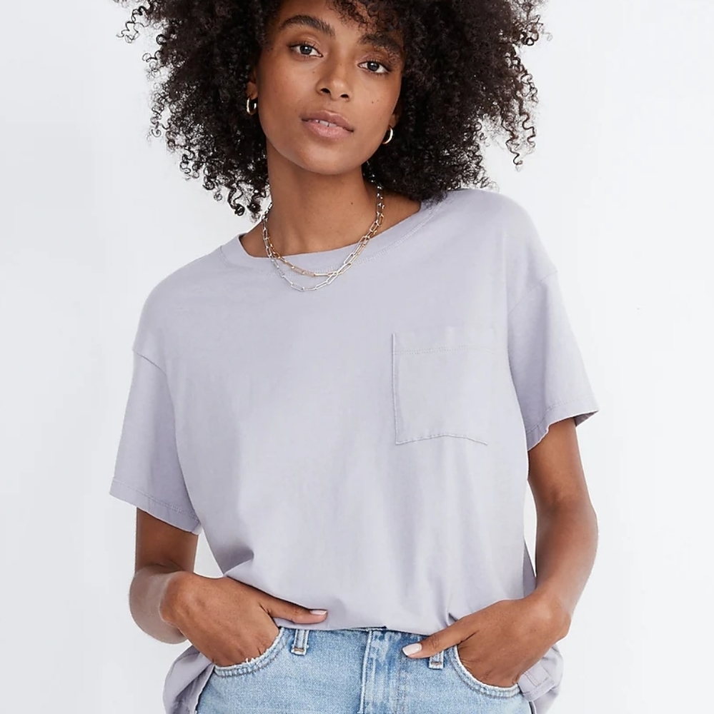 Madewell oversized soft fade pocket tee xxs